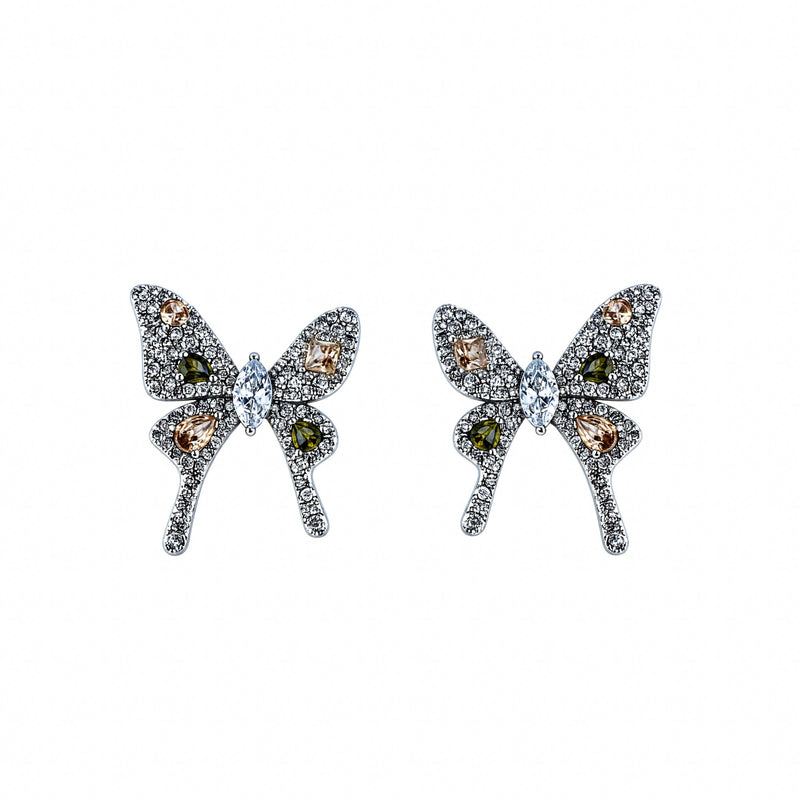 Morpho Green Butterfly Stud Earrings