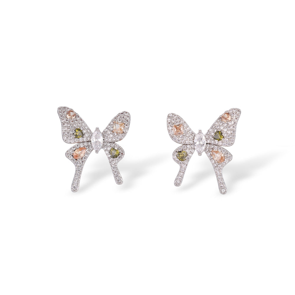 Morpho Green Butterfly Stud Earrings