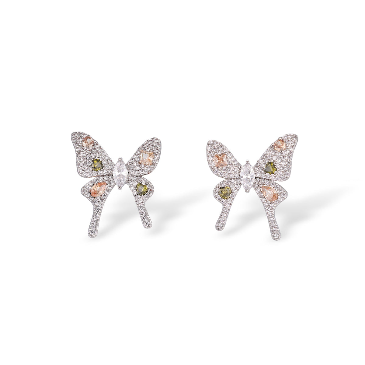 Morpho Green Butterfly Stud Earrings