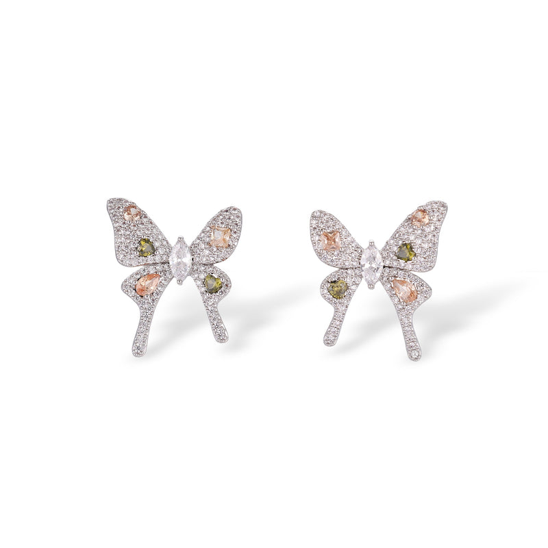 Morpho Green Butterfly Stud Earrings