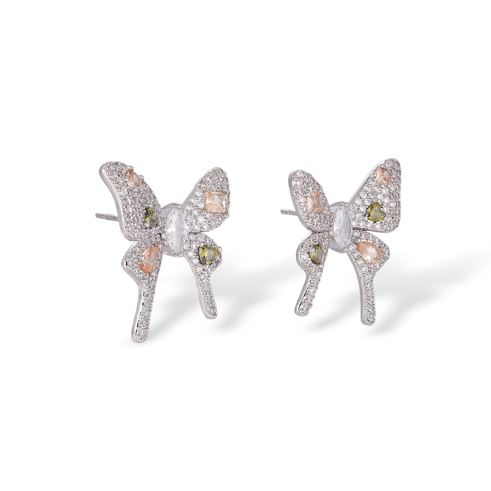 Morpho Green Butterfly Stud Earrings