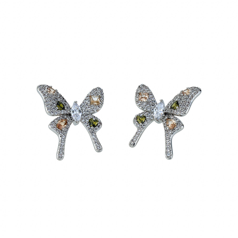 Morpho Green Butterfly Stud Earrings