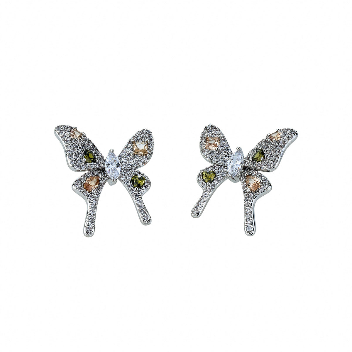Morpho Green Butterfly Stud Earrings