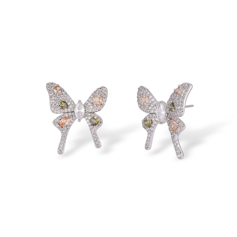 Morpho Green Butterfly Stud Earrings