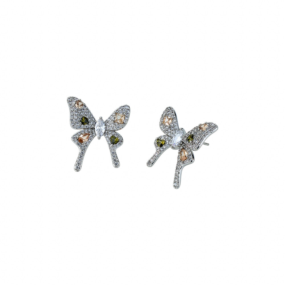 Morpho Green Butterfly Stud Earrings