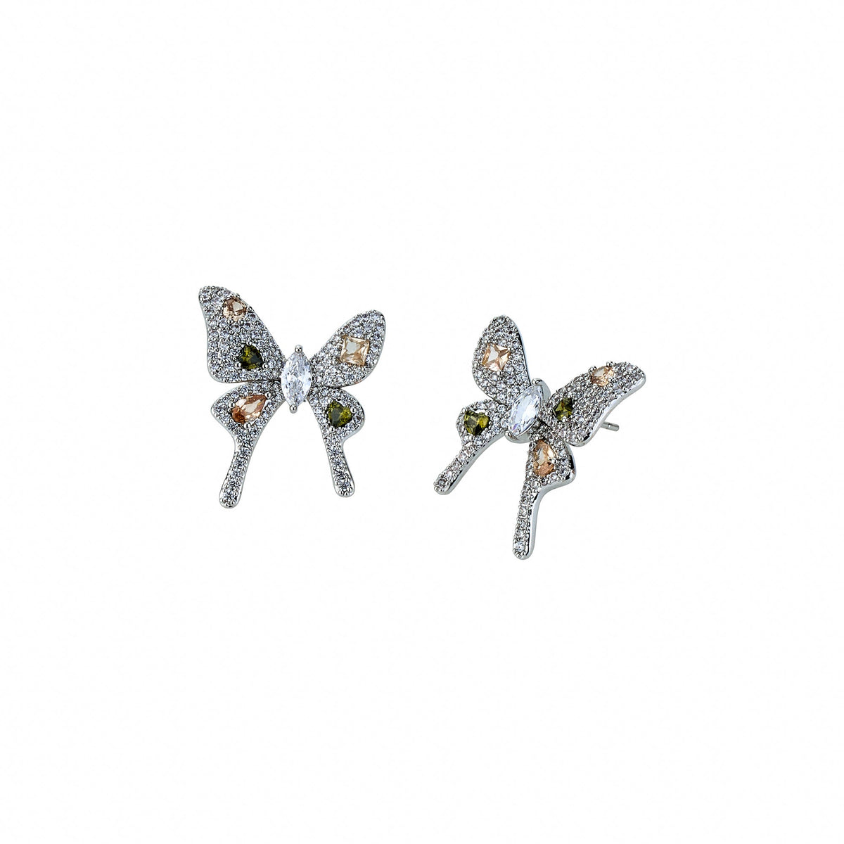 Morpho Green Butterfly Stud Earrings