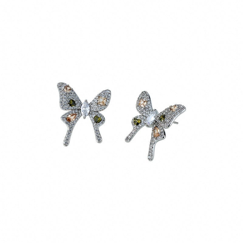 Morpho Green Butterfly Stud Earrings