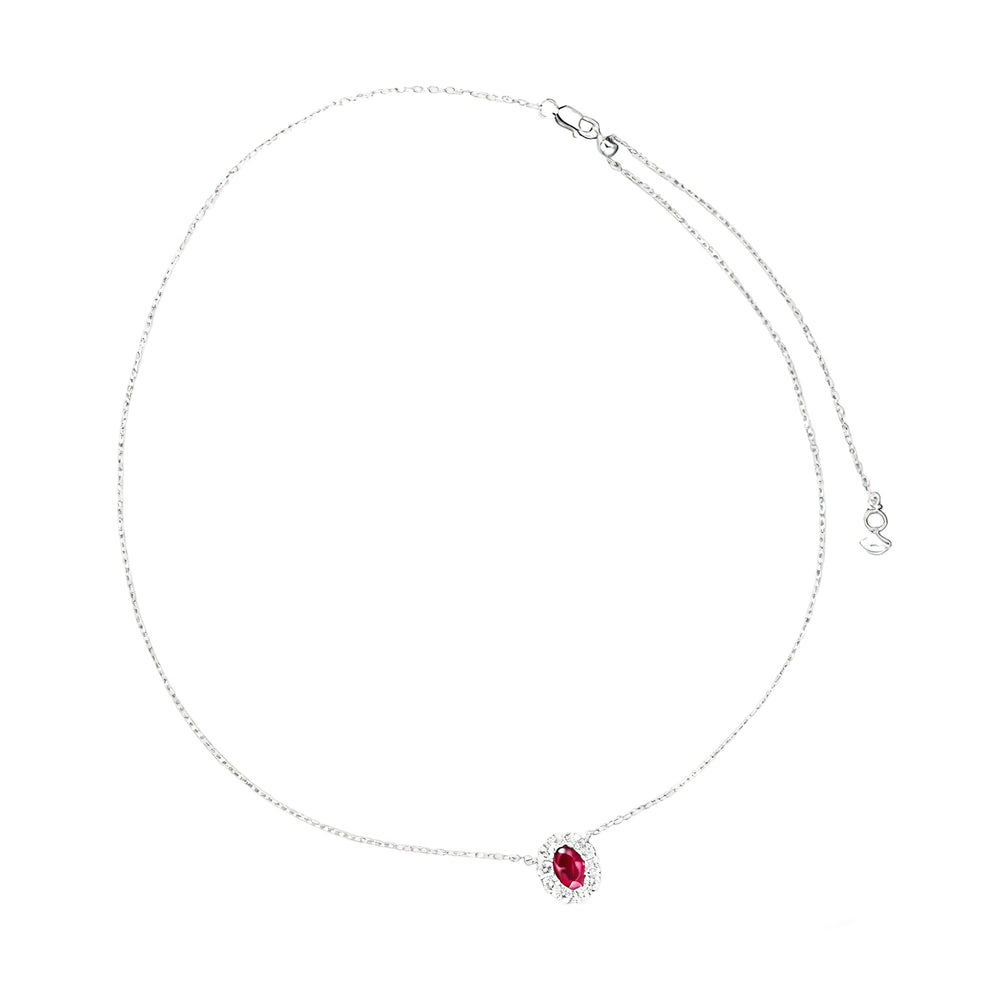 Muriel Red Oval Necklace