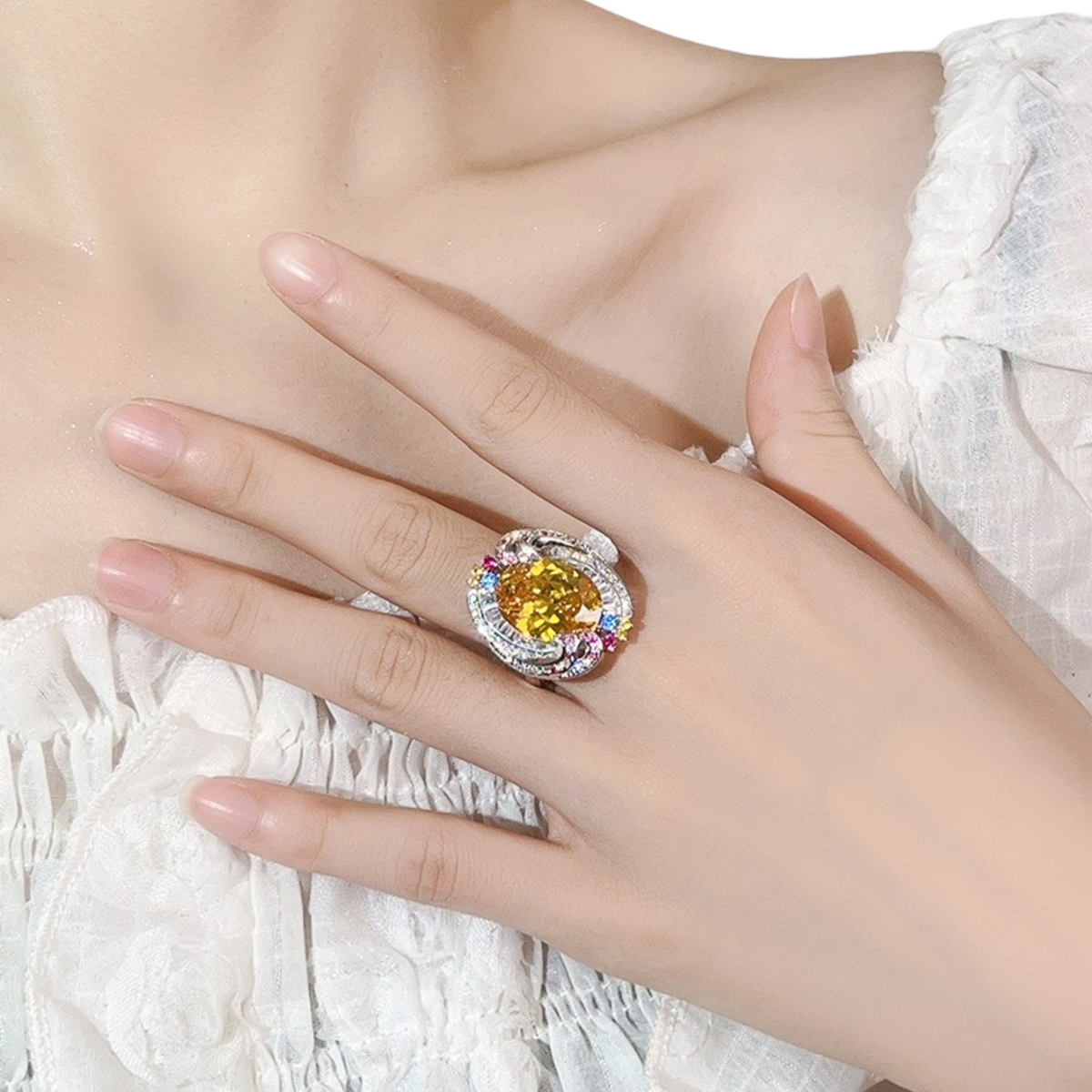 Murielle Multicolor Oval Ring