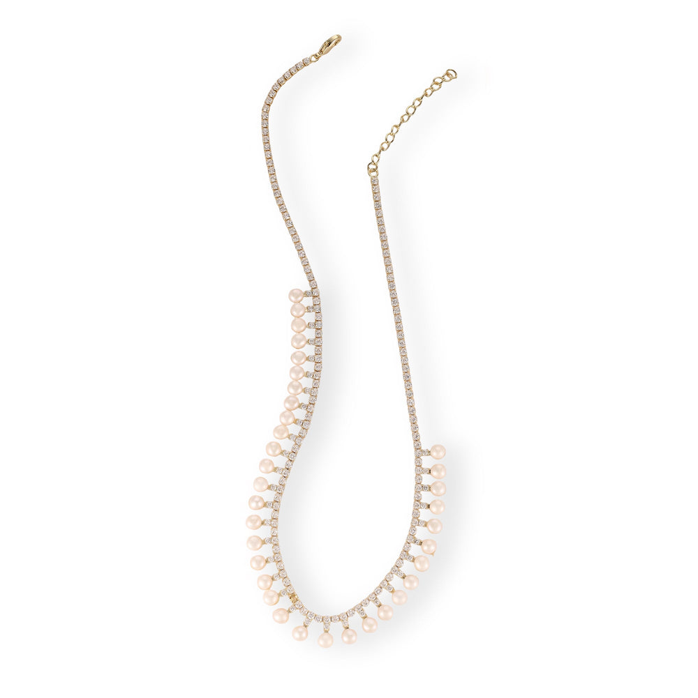 Myrtille White Pearl Choker Necklace