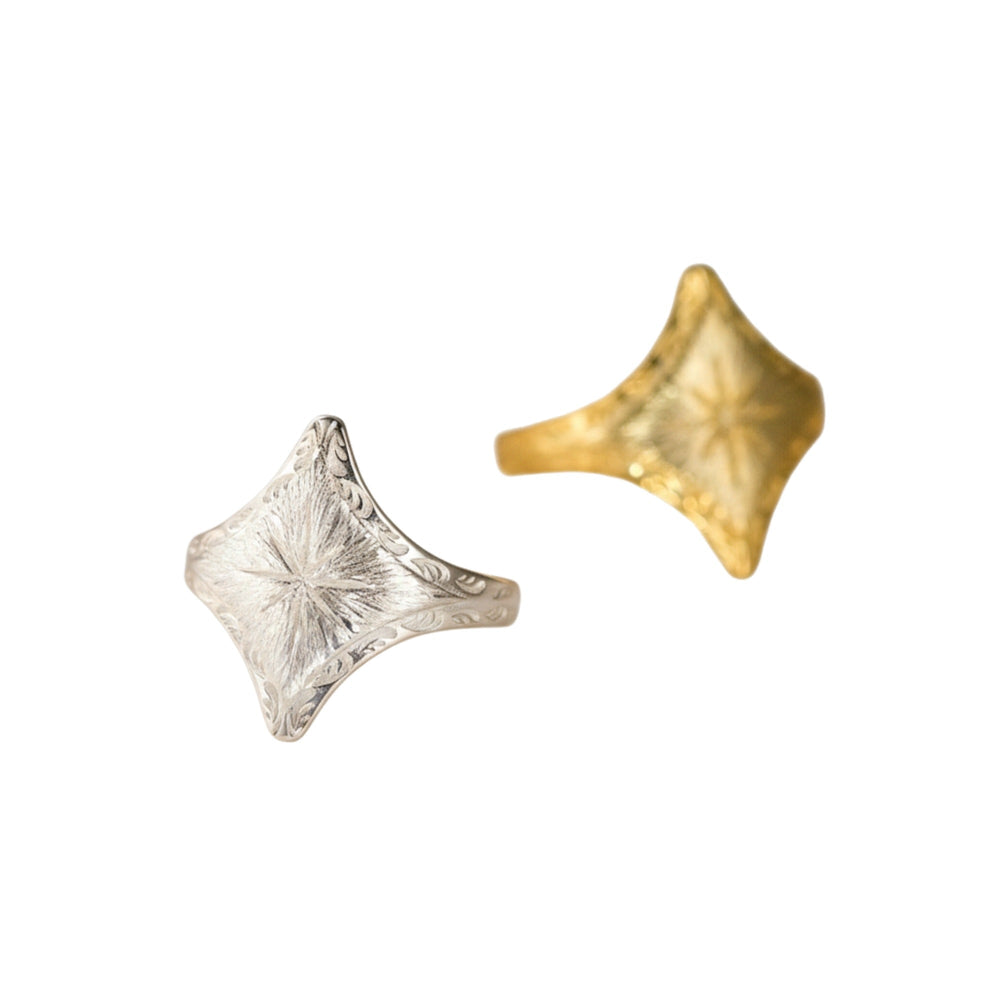 Nadja Gold Starburst Open Ring