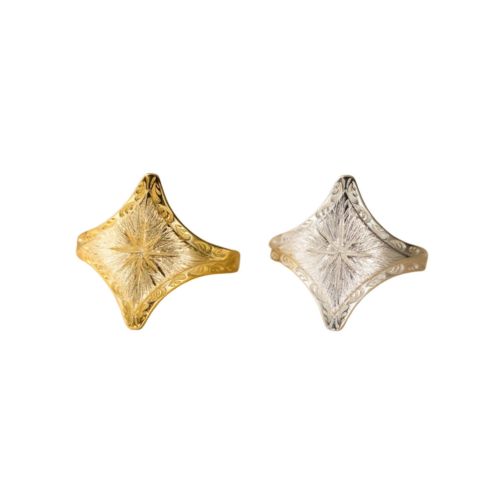 Nadja Gold Starburst Open Ring