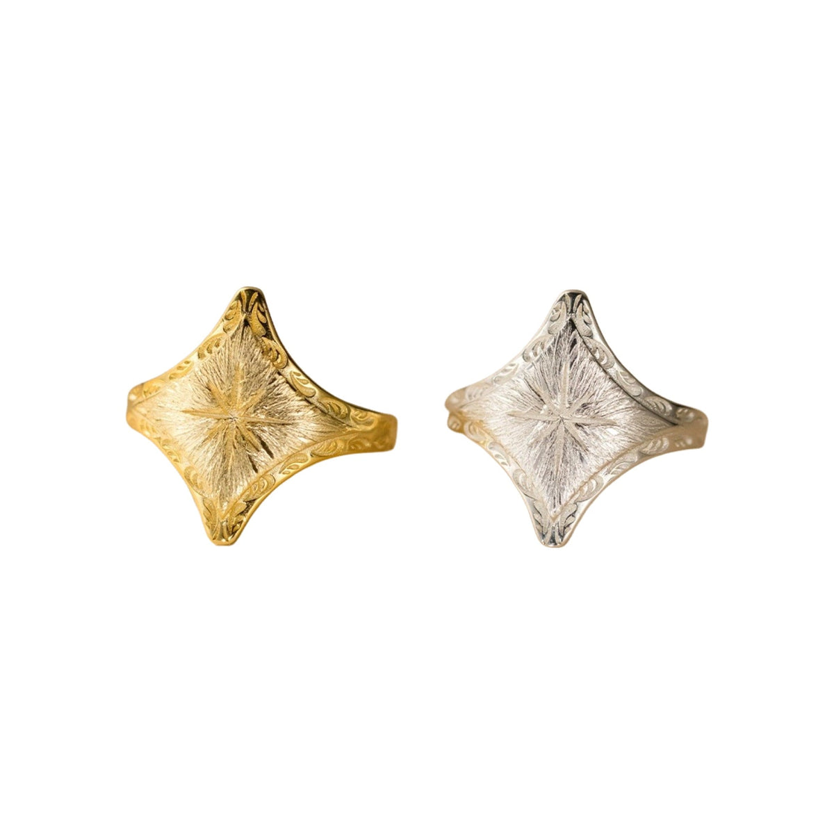 Nadja Gold Starburst Open Ring