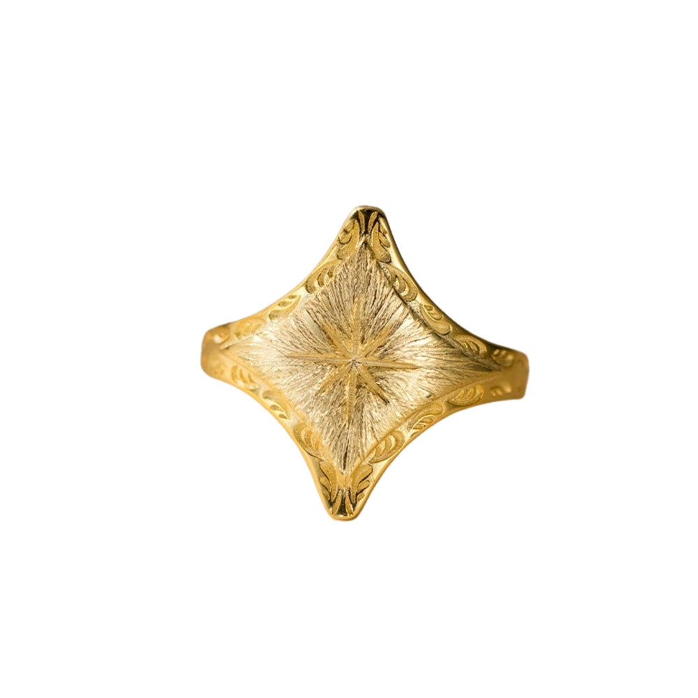Nadja Gold Starburst Open Ring