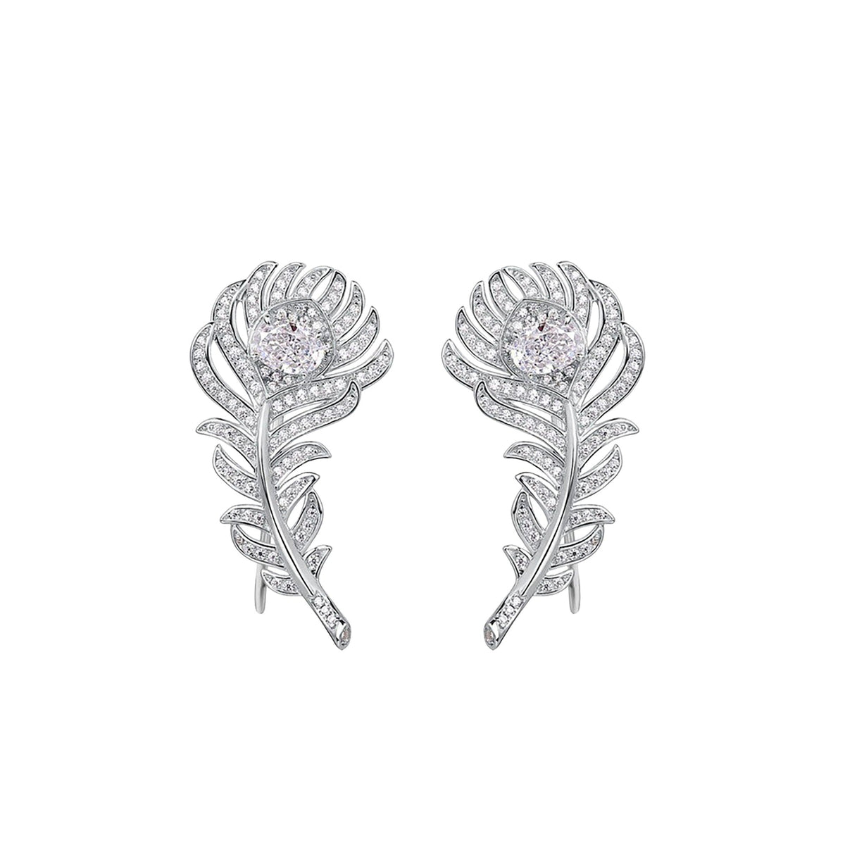 Naïs White Plume Earrings