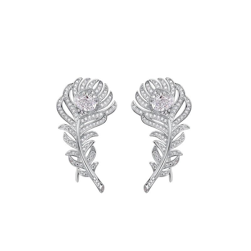 Naïs White Plume Earrings