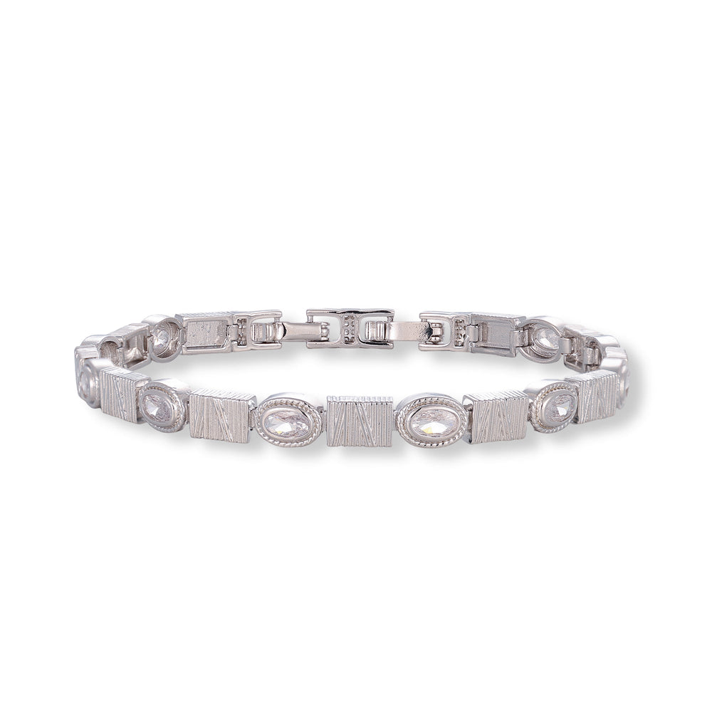 Nancy Silver Oval Rectangular Bracelet
