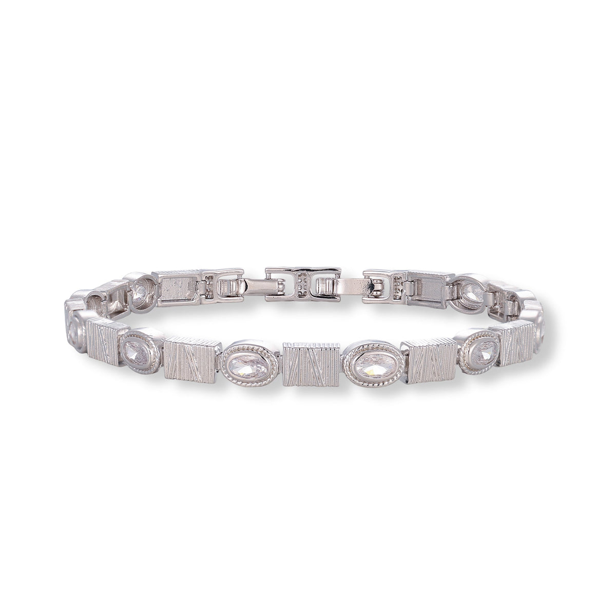 Nancy Silver Oval Rectangular Bracelet