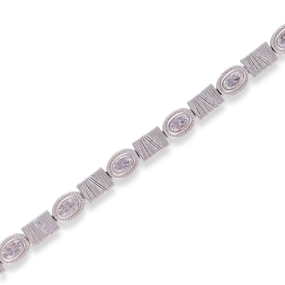 Nancy Silver Oval Rectangular Bracelet