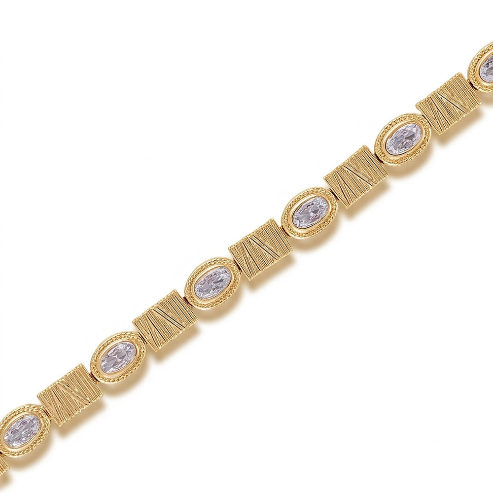 Nancy Silver Oval Rectangular Bracelet
