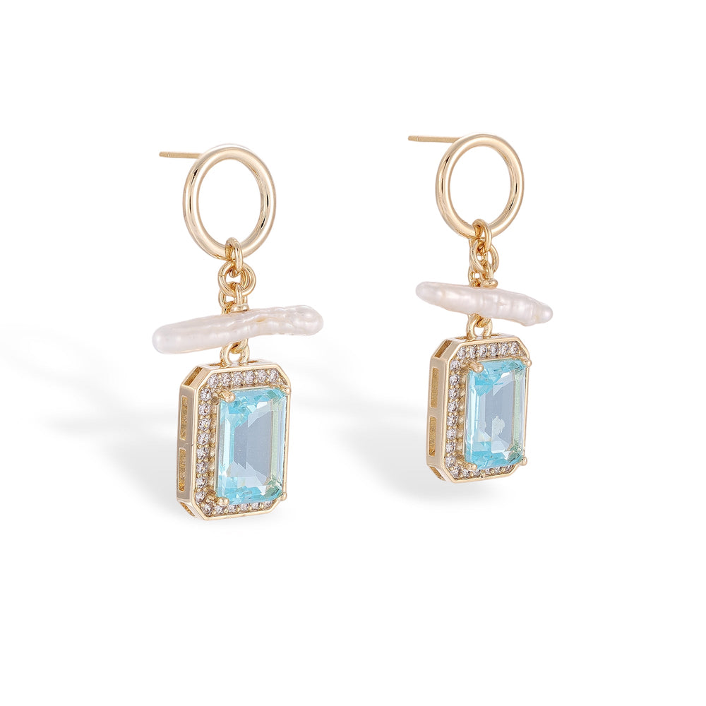 Nerhild Blue Square Earrings