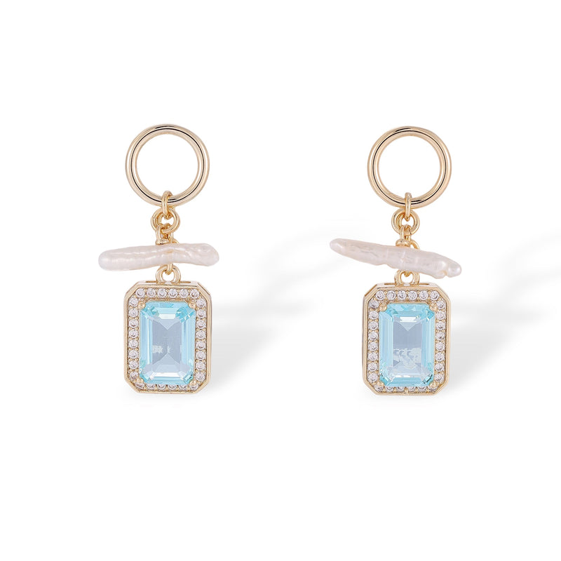 Nerhild Blue Square Earrings