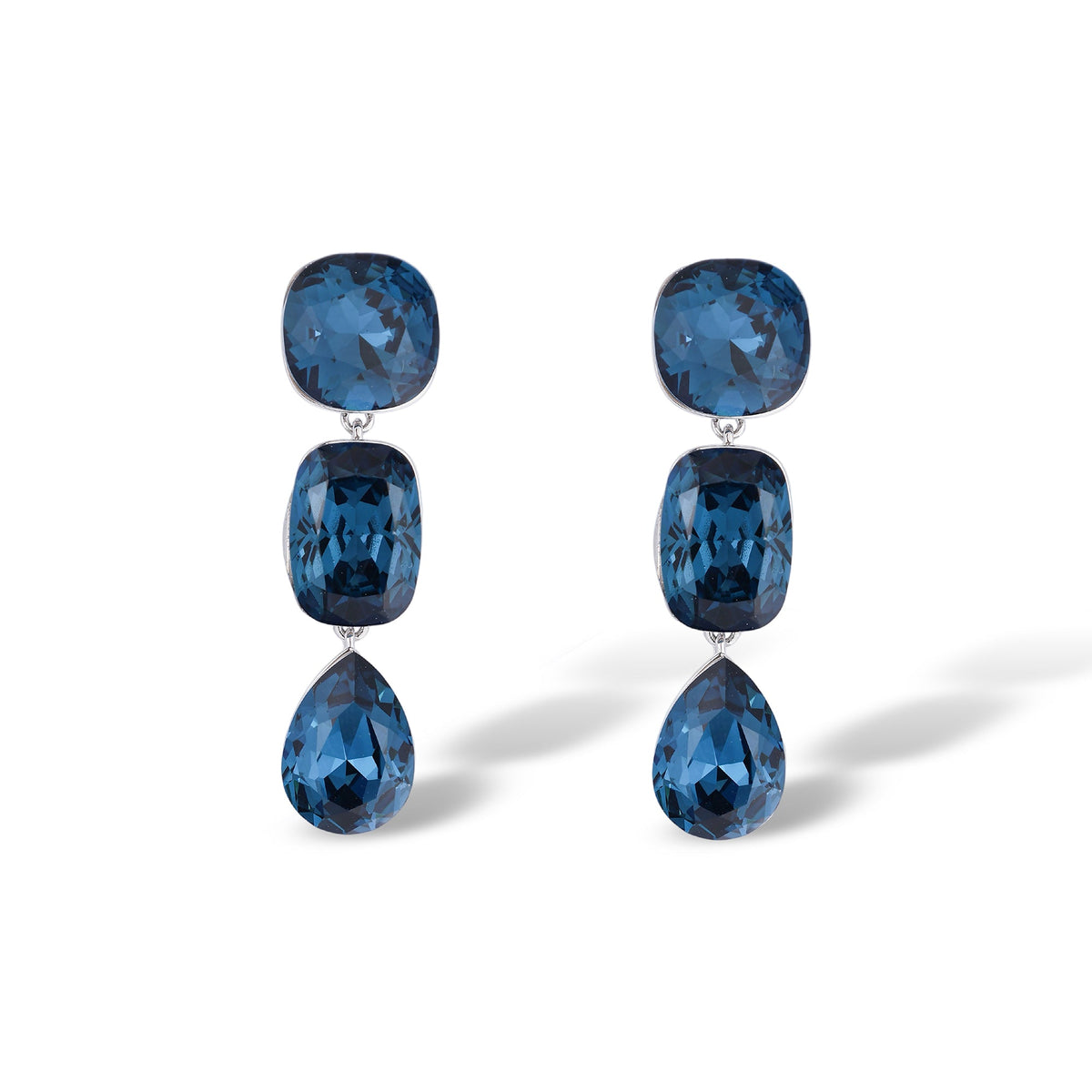 Noemi Navy Blue Mixed Shape Earrings