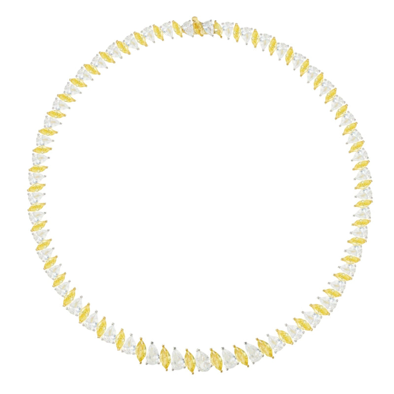 Nordrun Yellow Marquise Teardrop Choker Necklace
