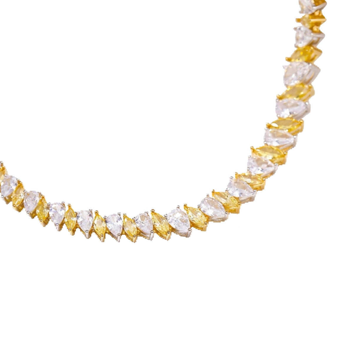 Nordrun Yellow Marquise Teardrop Choker Necklace