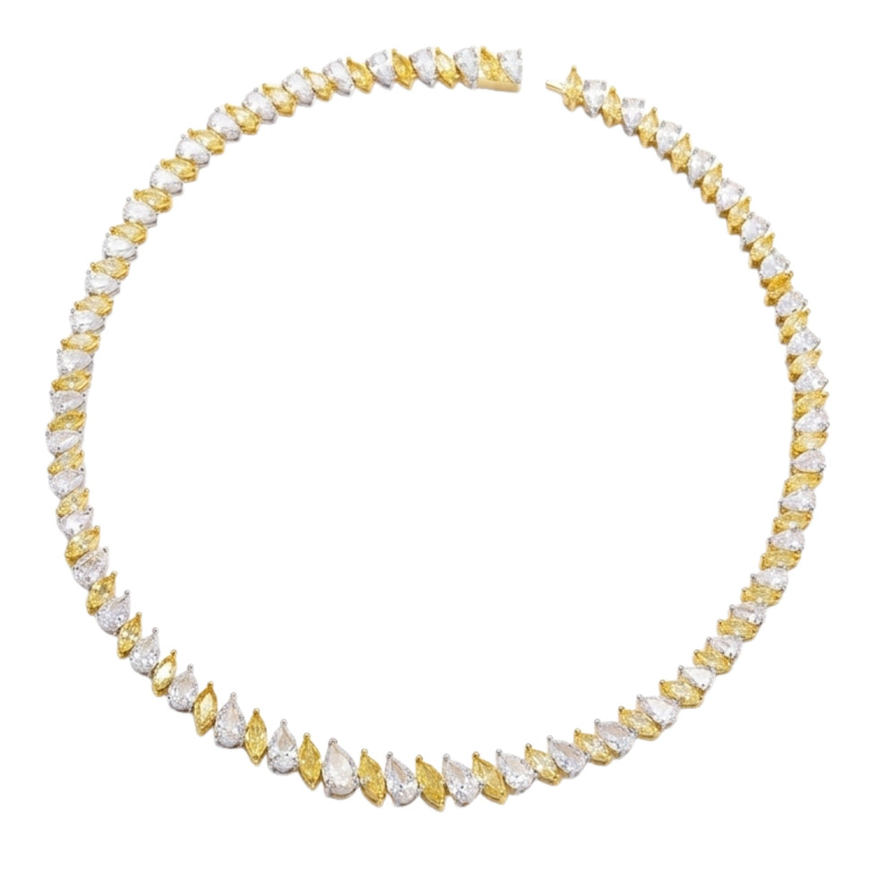 Nordrun Yellow Marquise Teardrop Choker Necklace