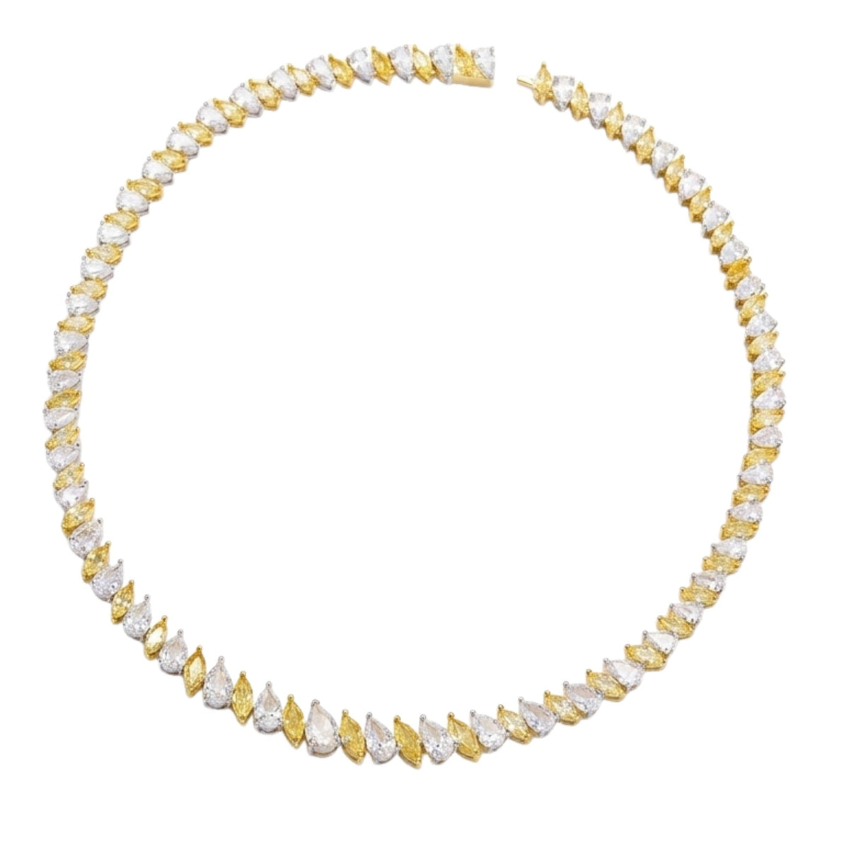 Nordrun Yellow Marquise Teardrop Choker Necklace