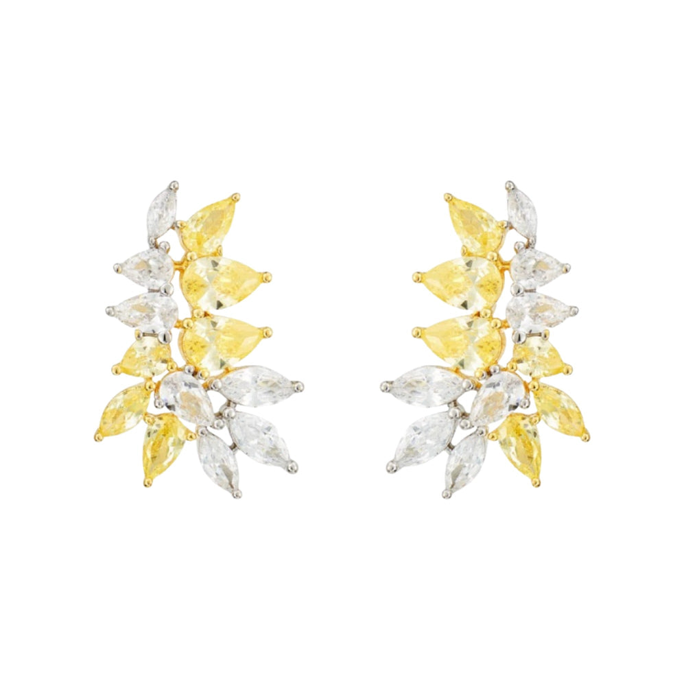 Nordrun Yellow Marquise Teardrop Leaf Earrings