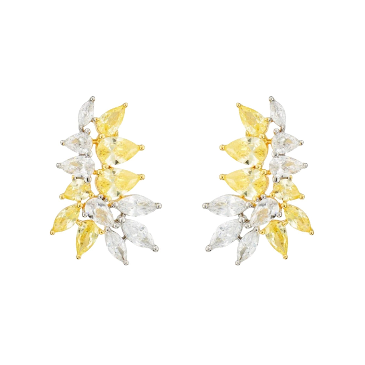 Nordrun Yellow Marquise Teardrop Leaf Earrings