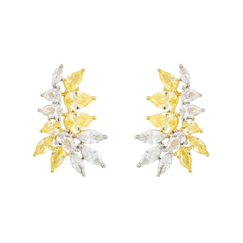 Nordrun Yellow Marquise Teardrop Leaf Earrings