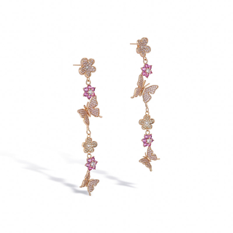 Nymphalis Pink Butterfly Earrings