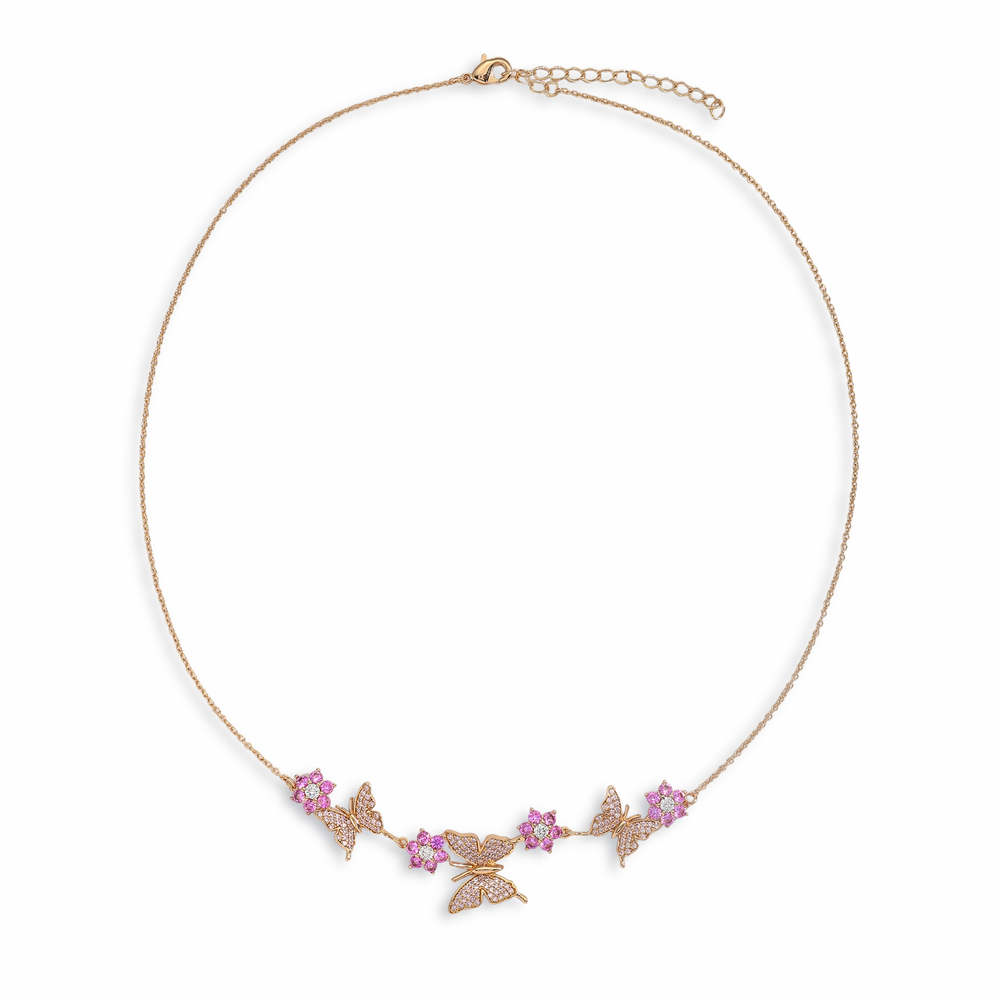 Nymphalis Pink Butterfly Necklace