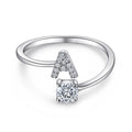 Oceane White Initial Letter Open Ring