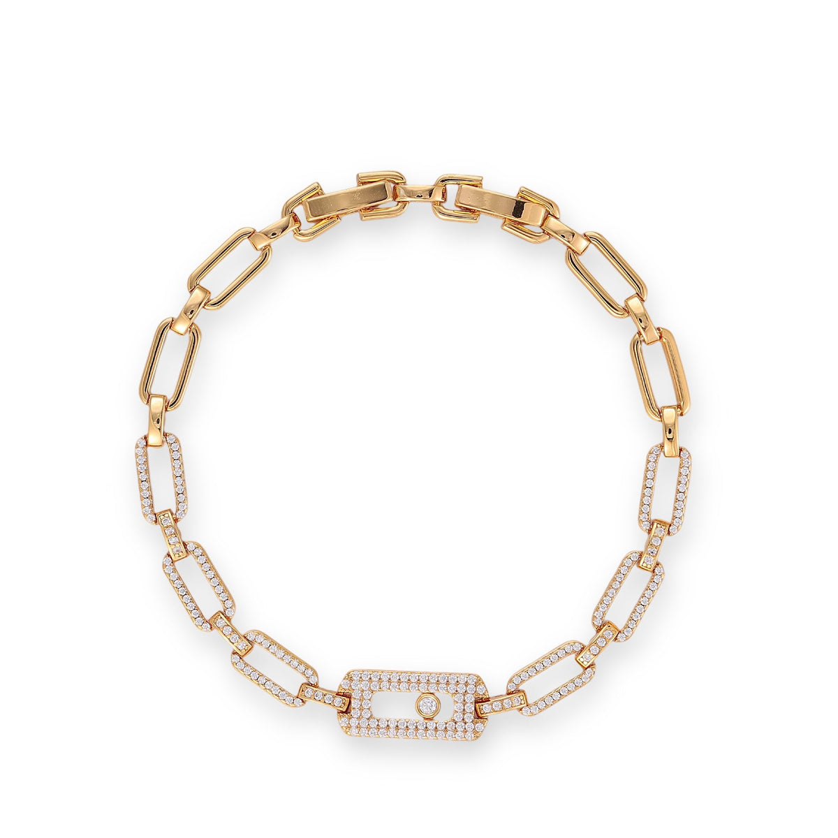 Odalind 14K Gold Rounded Rectanglar Bracelet