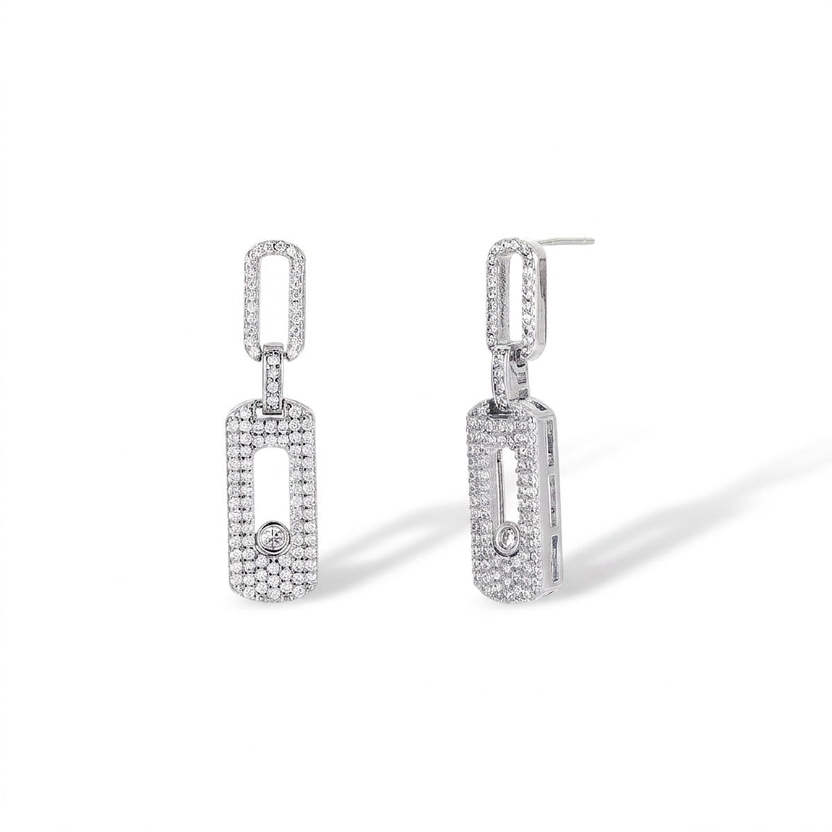 Odalind 14K Gold Move Rounded Rectanglar Earrings