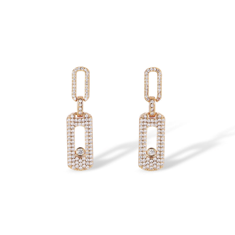 Odalind 14K Gold Move Rounded Rectanglar Earrings