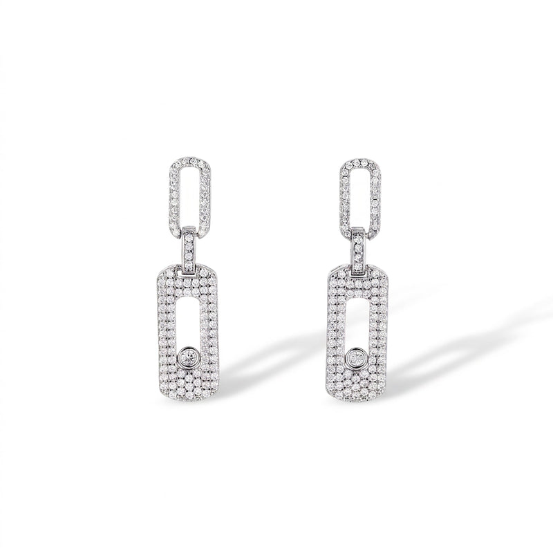 Odalind 14K Gold Move Rounded Rectanglar Earrings