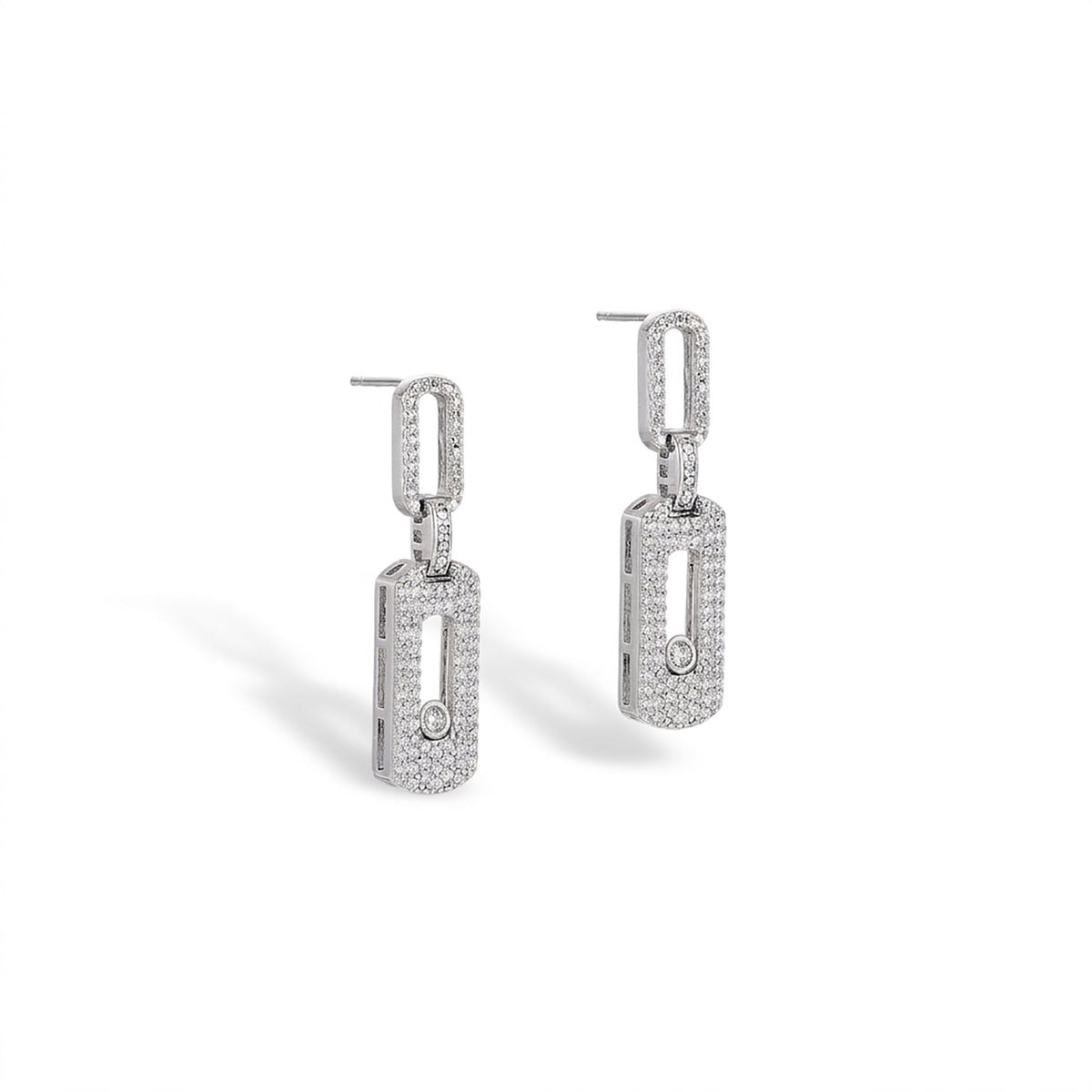 Odalind 14K Gold Move Rounded Rectanglar Earrings