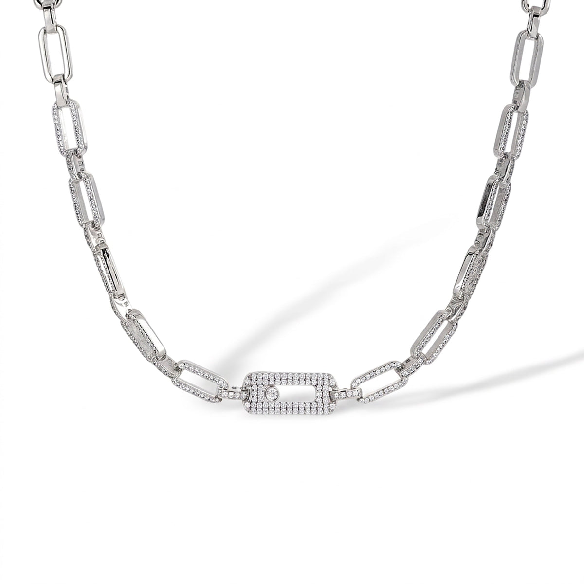 Odalind 14K Gold Move Rounded Rectanglar Necklace
