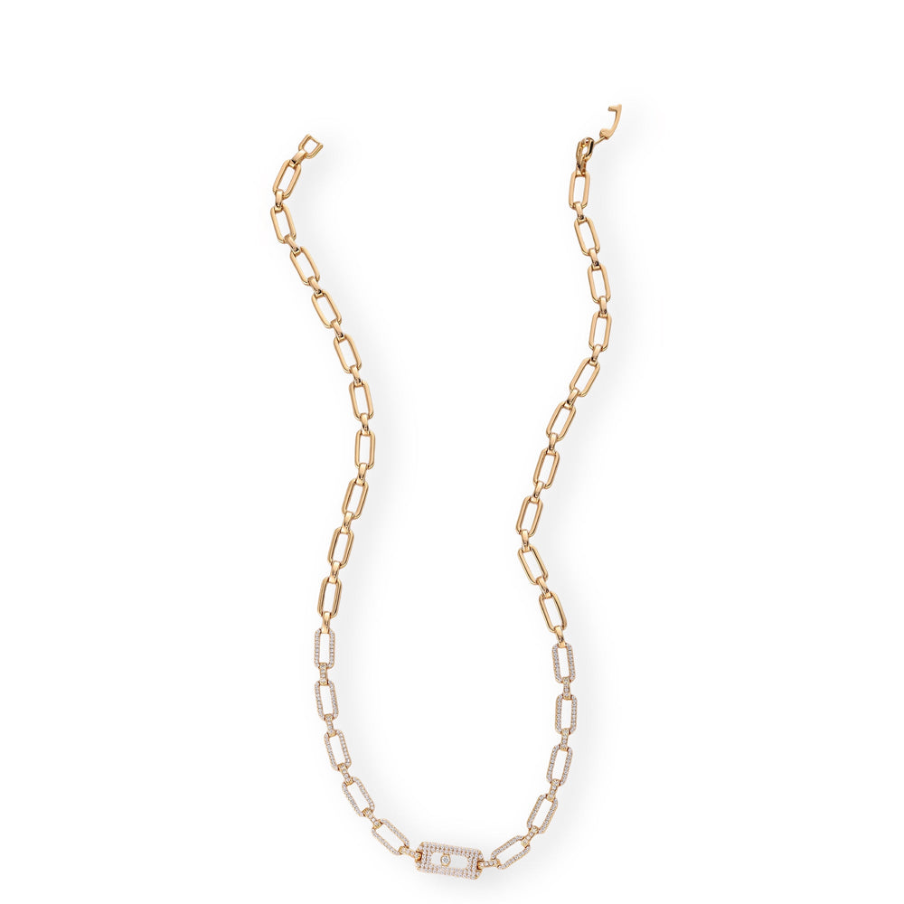 Odalind 14K Gold Move Rounded Rectanglar Necklace
