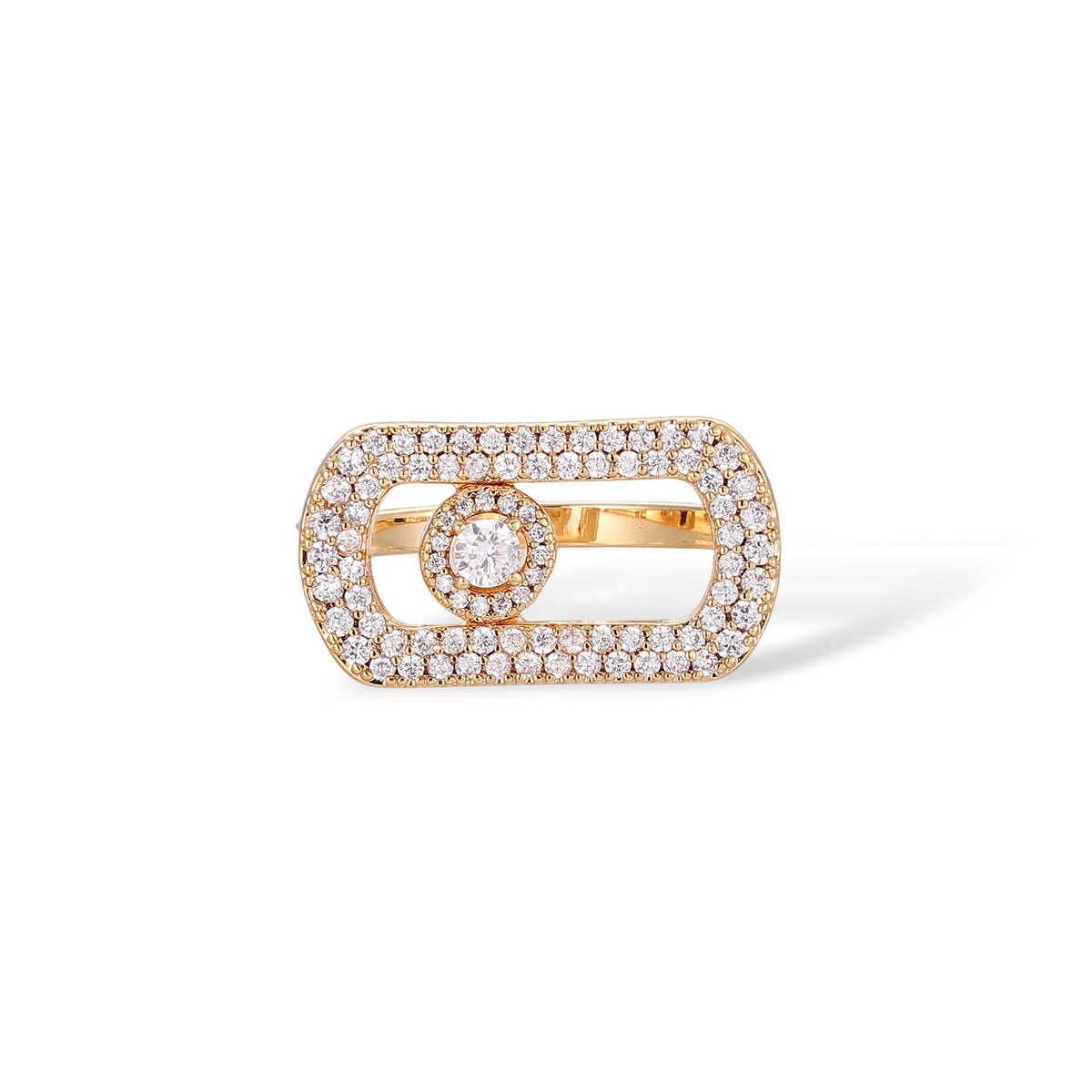 Odalind 14K Gold Rounded Rectanglar Ring