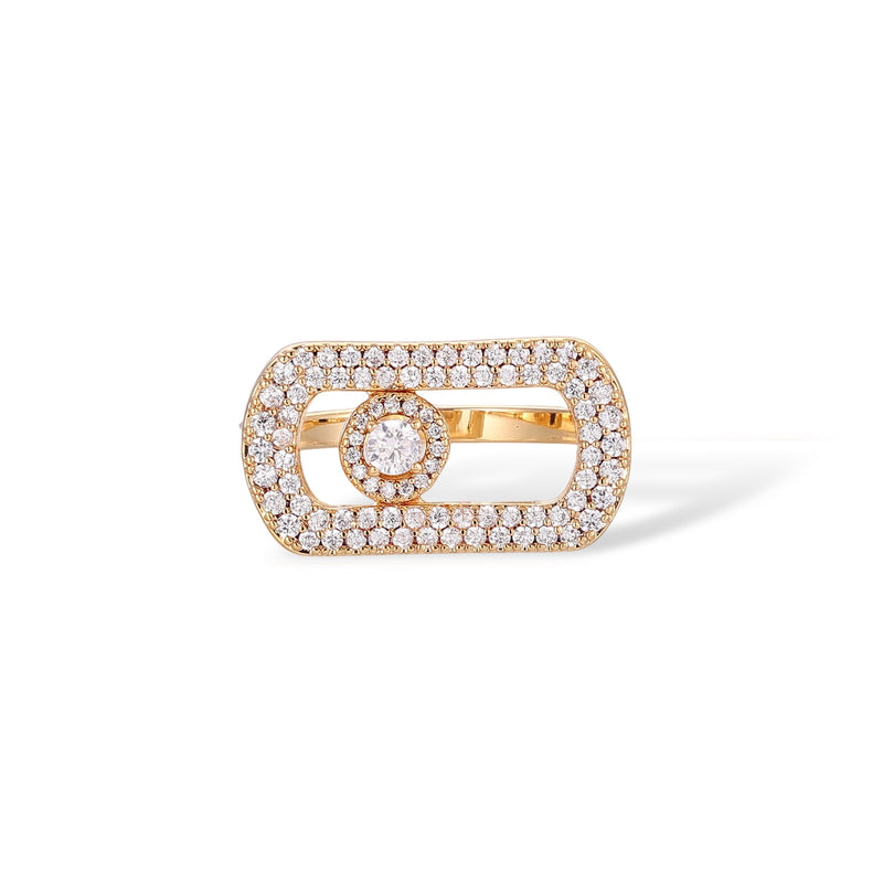 Odalind 14K Gold Rounded Rectanglar Ring