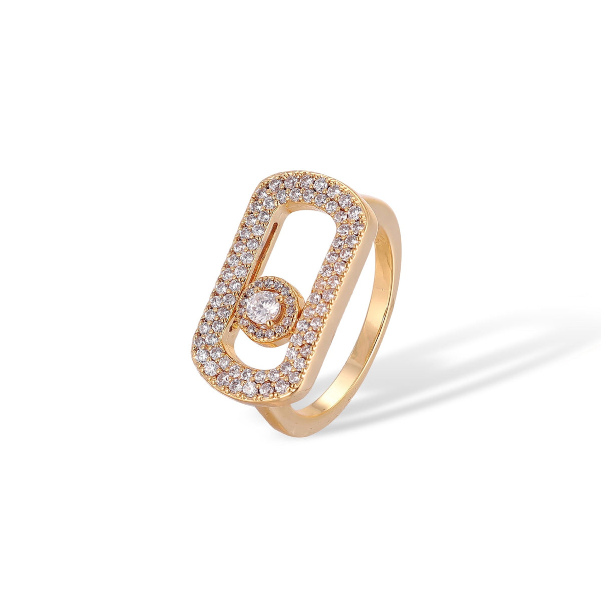 Odalind 14K Gold Rounded Rectanglar Ring