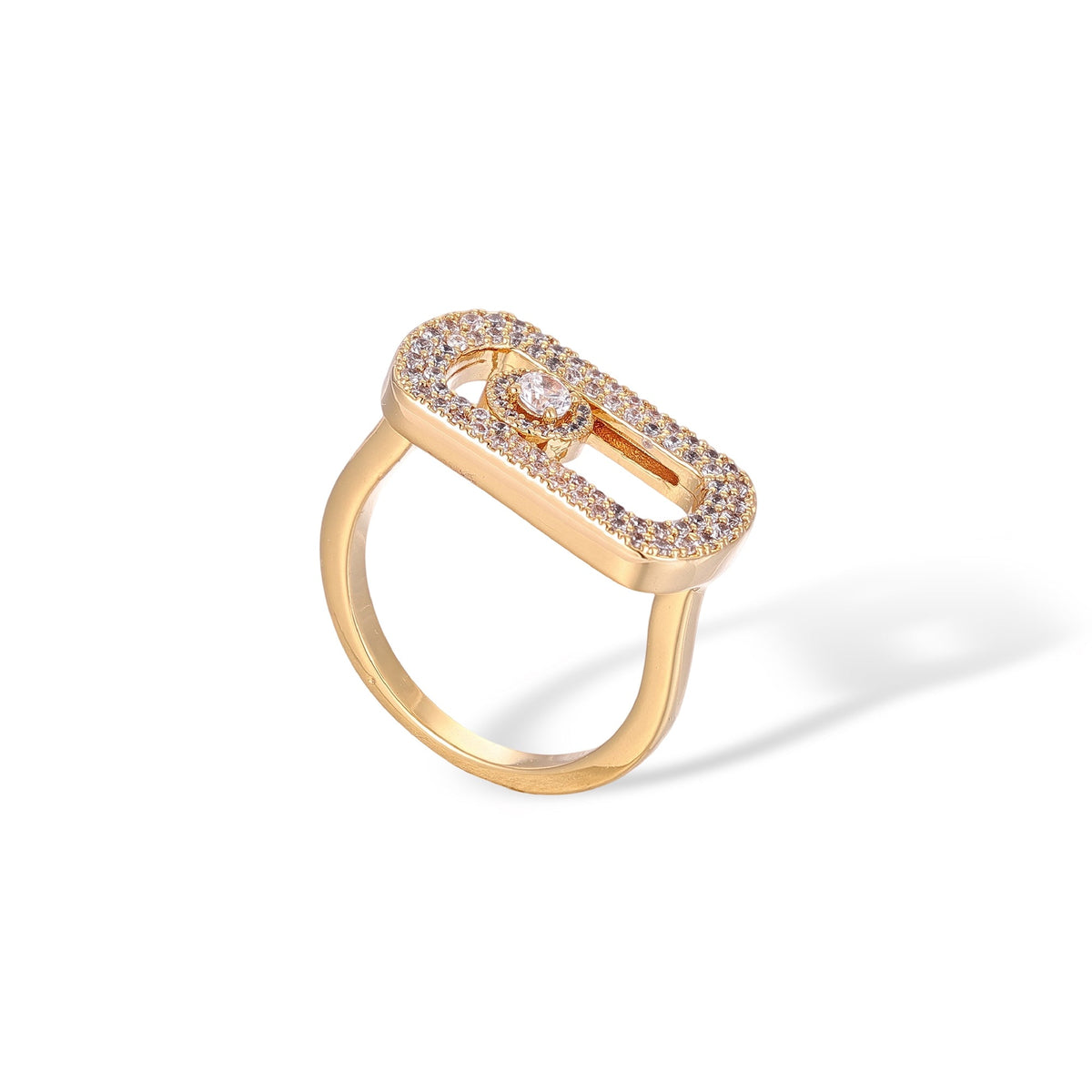 Odalind 14K Gold Rounded Rectanglar Ring