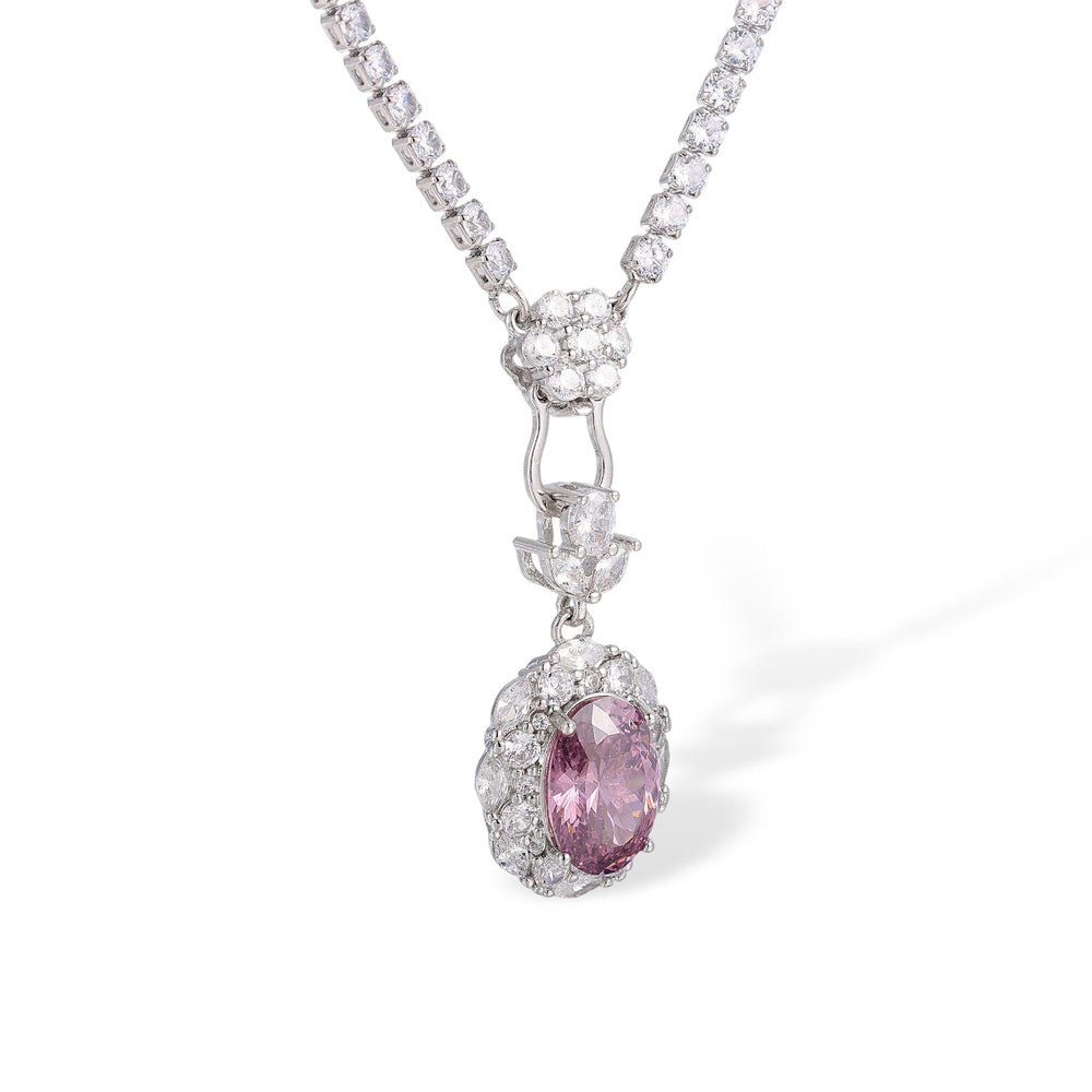 Odwina Pink Oval Necklace
