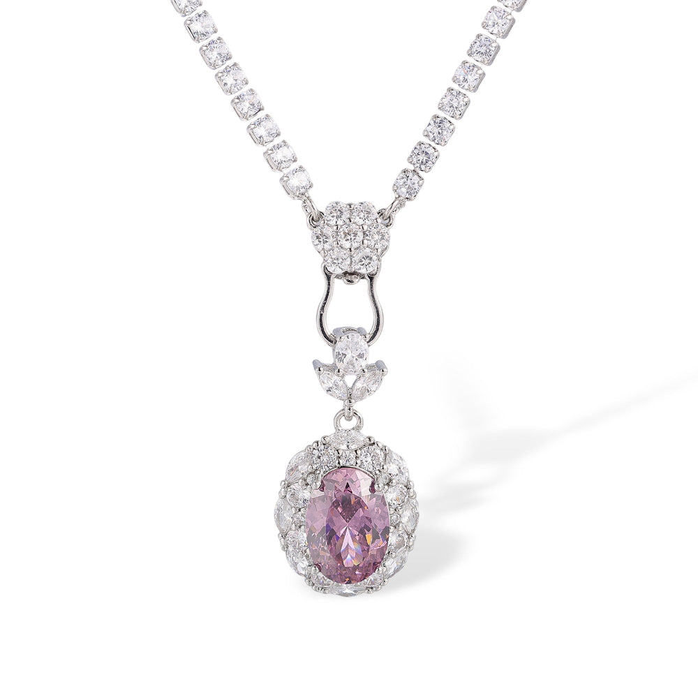 Odwina Pink Oval Necklace